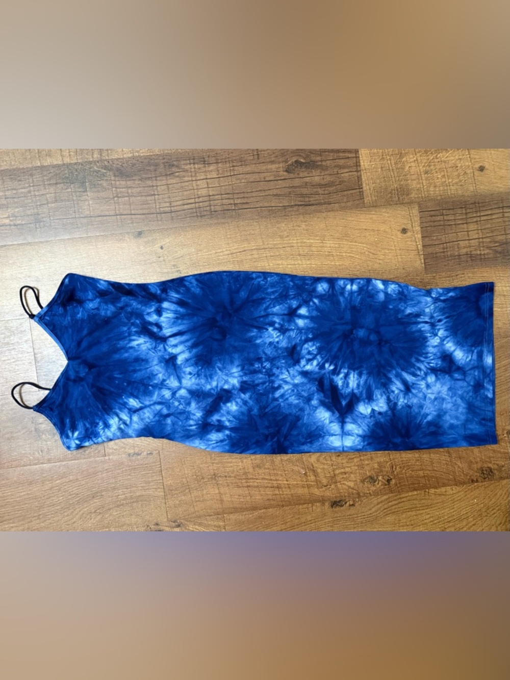 SHEIN Blue Tie-Dye Spaghetti Strap One-Piece